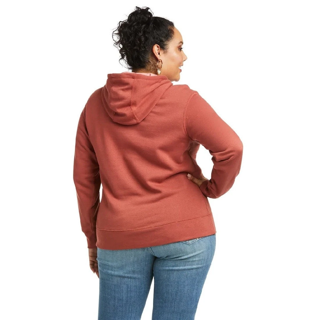 Hoodie Ariat Real Arm Logo Marsala W22 Ladies - Image 2