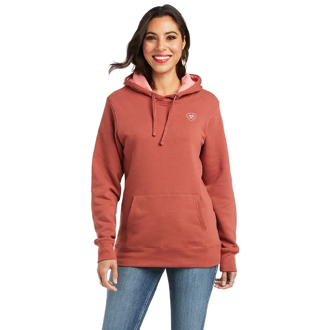 Hoodie Ariat Real Arm Logo Marsala W22 Ladies - Image 4